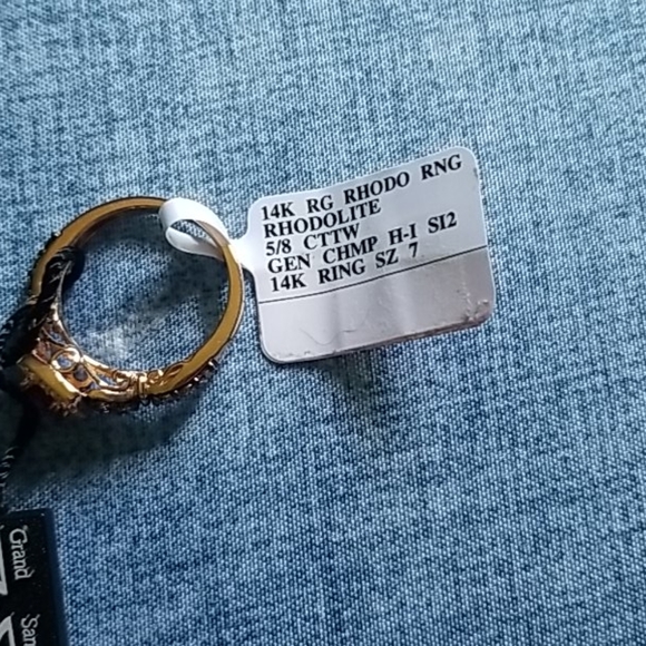 Levian chocolate diamonds and 14k rose gold rhodolite garnet 5/8ct - Picture 6 of 7